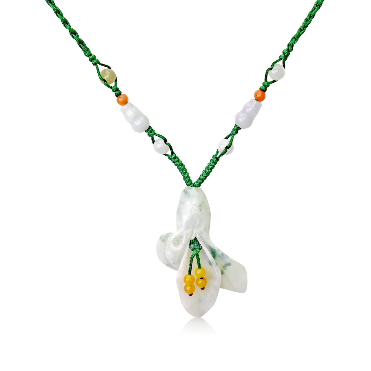 Calla Lily Pendant a Statement Necklace Floral for Mom Flower Jade a Gift of Love, Faith, And Protection for Women on Mother’s Day