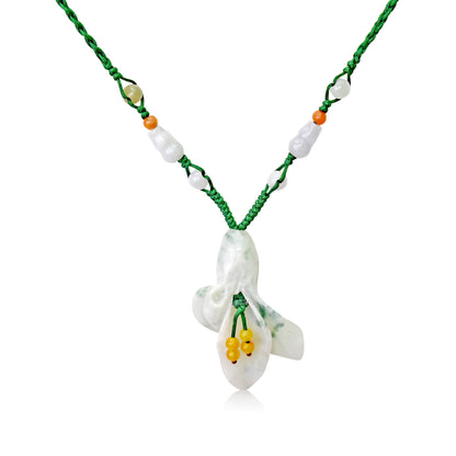 Calla Lily Pendant a Statement Necklace Floral for Women a Flower Jade Mother’s Day Gift