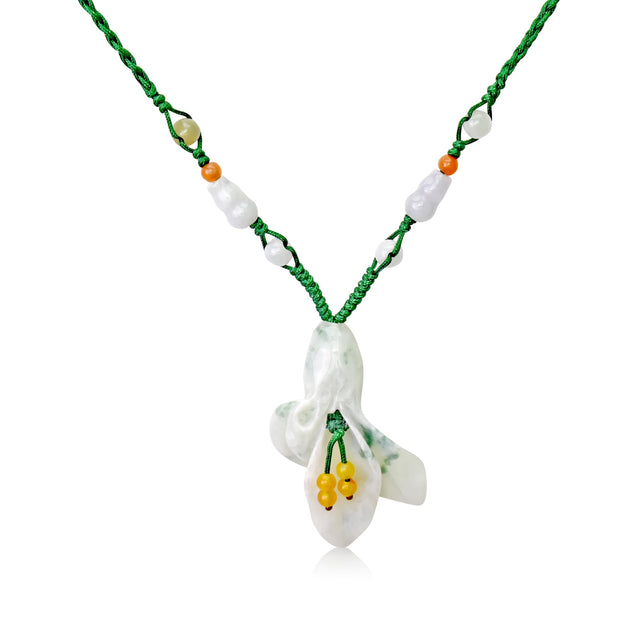Calla Lily Pendant a Statement Necklace Floral for Mom Flower Jade a Gift of Love, Faith, And Protection for Women on Mother’s Day