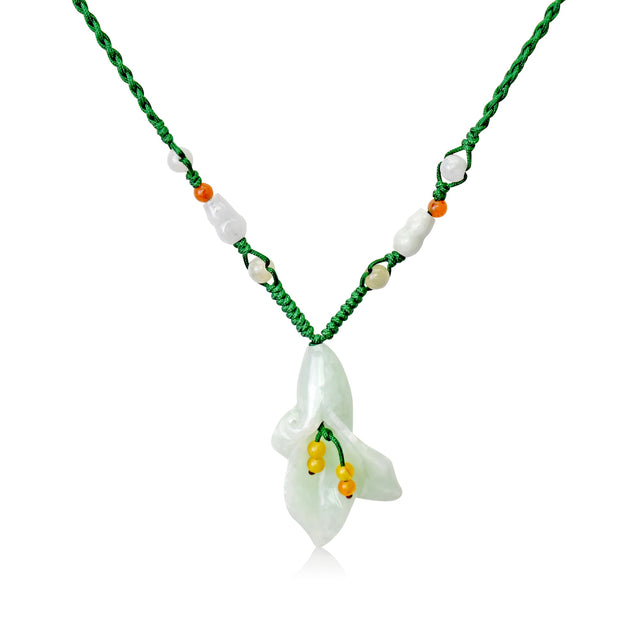 Calla Lily Pendant for Mom Flower Jade a Gift of Love, Faith, And Protection for Women on Mother’s Day