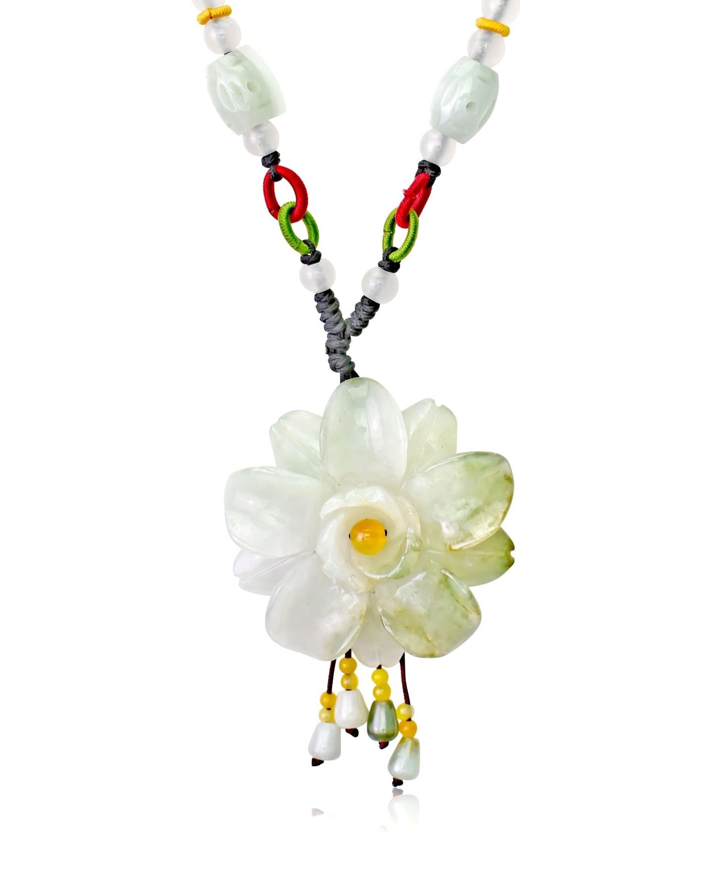 Camellia bloom delicate large flower necklace symbolizing love and beauty