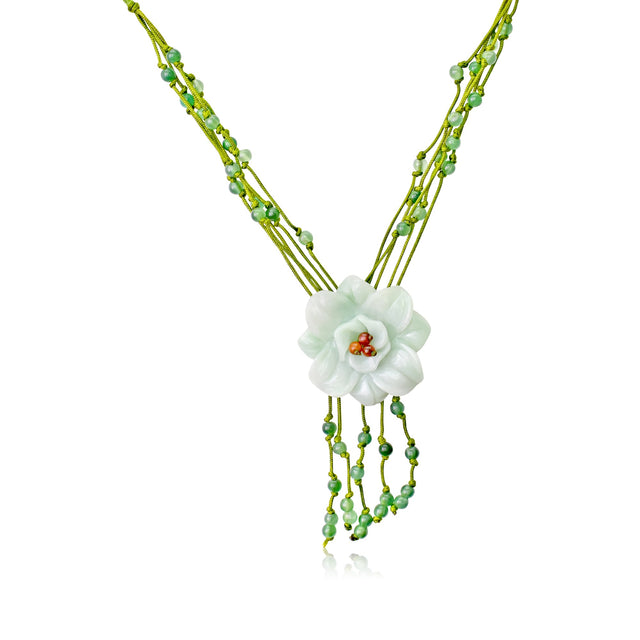 Campanula Flower Anniversary Necklace for Her White Campanula for Women