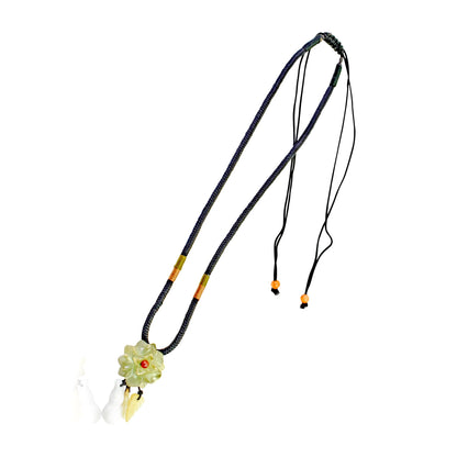 Camellia Rose A April Rose Camellia For Women Green Jade Necklace Valentine's Day Gift For Love And Romance
