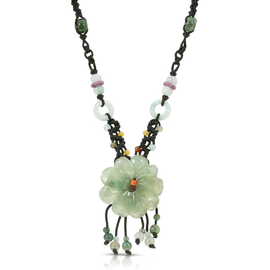 Cherry Blossom Pendant for Anniversary Jade Necklace for Women