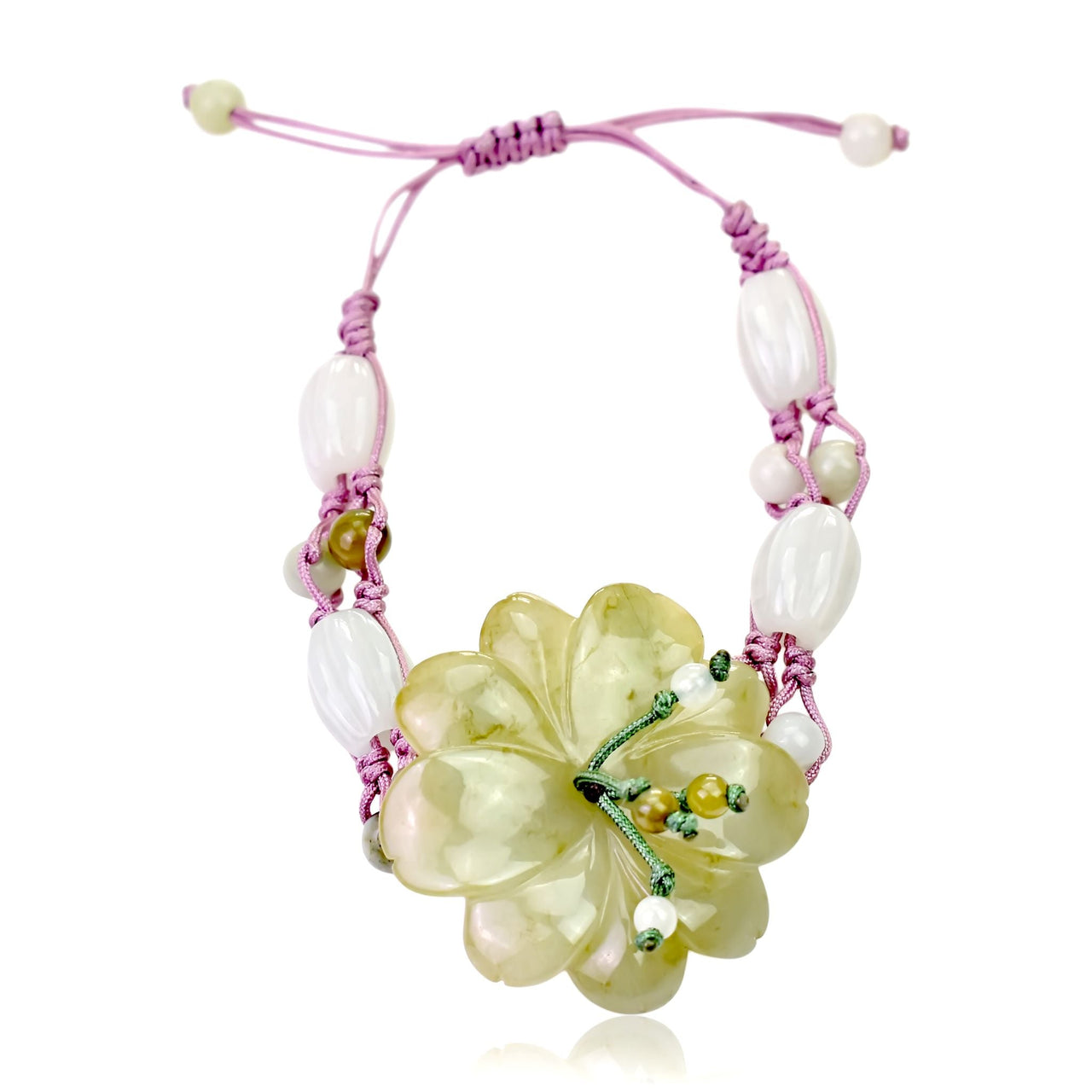 Cherry blossom flower, a flower gemstone bracelet a symbolic jewelry for mom