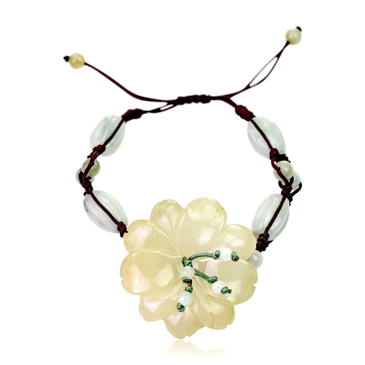 Cherry blossom flower a holiday-ready handmade jade stone jewellery for grace and love