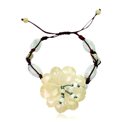 Cherry blossom flower a holiday-ready handmade jade stone jewellery for grace and love