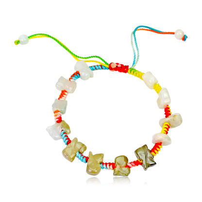 Chinese Zodiac Bracelet with Jade Rainbow Bracelet for Unisex