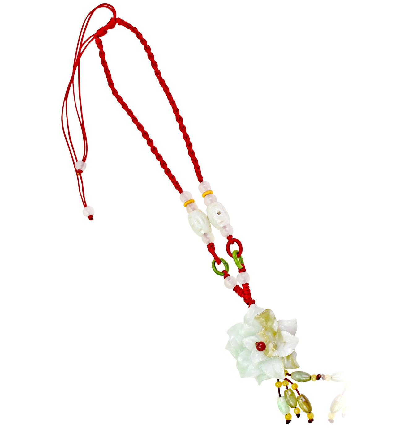 Chrysanthemum Flower Floral-Inspired Necklace Jade Flower Pendant for Women