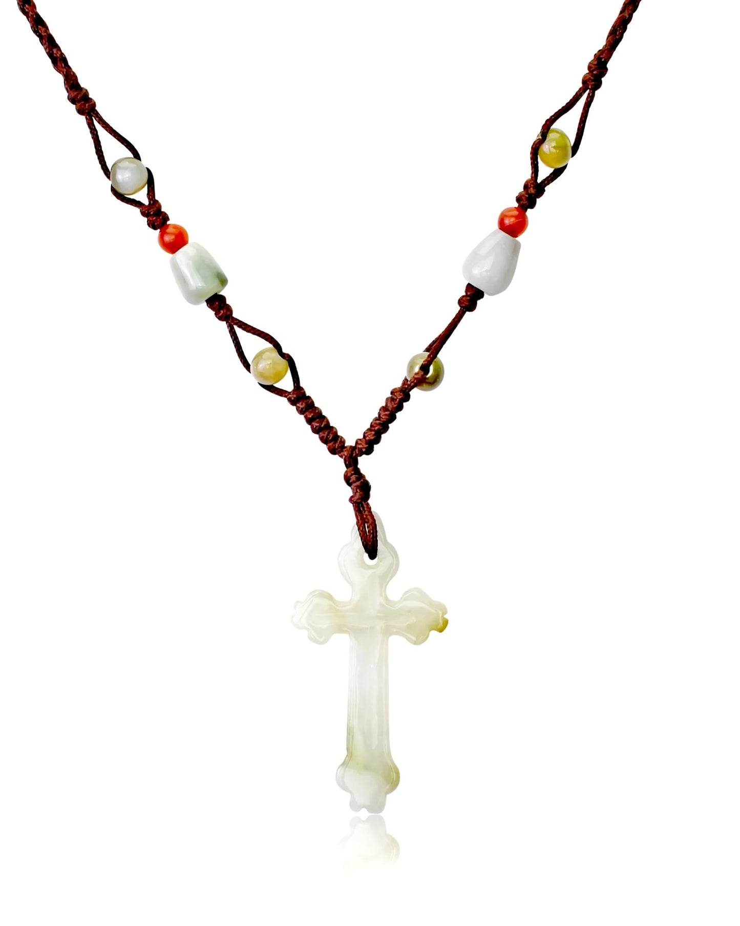 Classic dainty cross necklace for a heartfelt and spiritual gift white jade necklace
