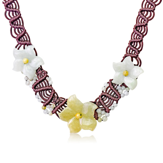 Columbine Flower White for Her Floral Choker Necklace a Unique Valentine’s Day Gift Symbolizing Everlasting Love and Serenity
