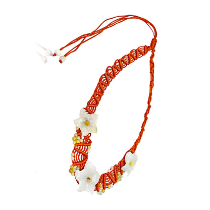 Columbine flower white a floral choker necklace jewelry gift for women on Mother's Day or birthdays