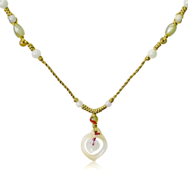 Cute heart necklace for women a delicate jade piece for anniversary