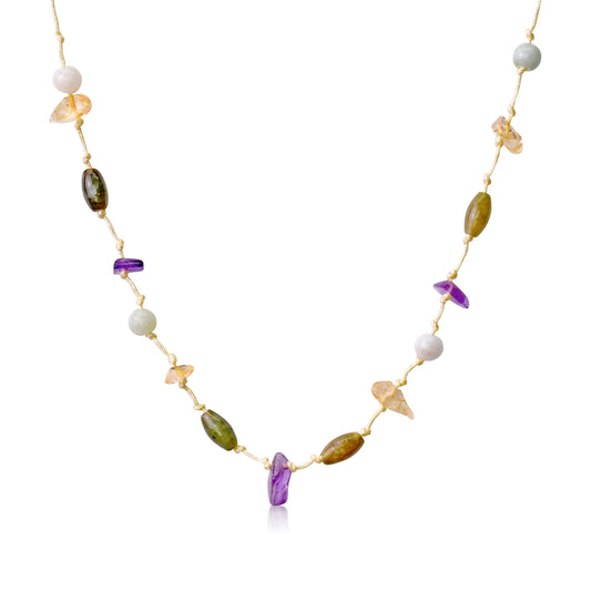 Embrace the Beauty of Amethyst and Citrine Gemstone Necklace