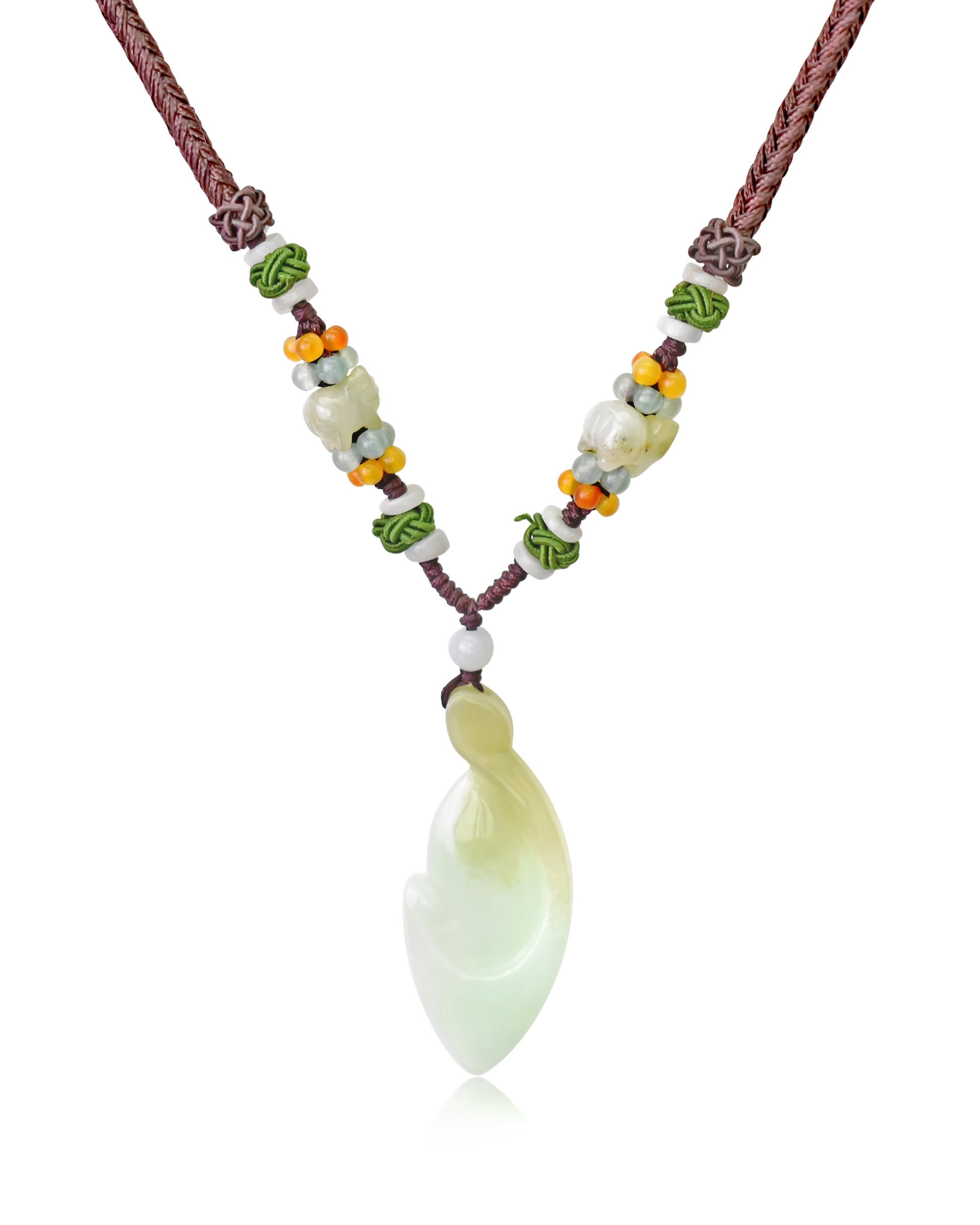 Handmade and Unique: The Clover Shape Jade Necklace