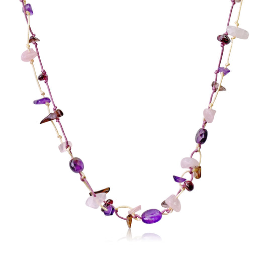 Add a Touch of Elegance with Amethyst & Onyx Gemstones Necklace