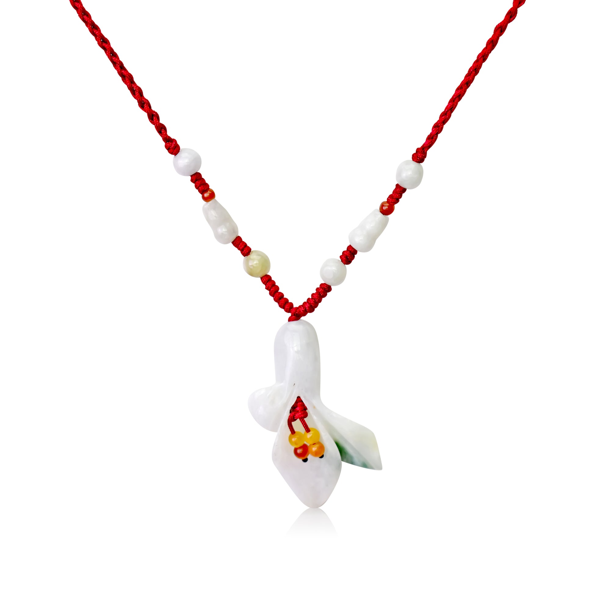 Add Beauty and Charm with the Calla Lily Necklace made with Maroon Cord