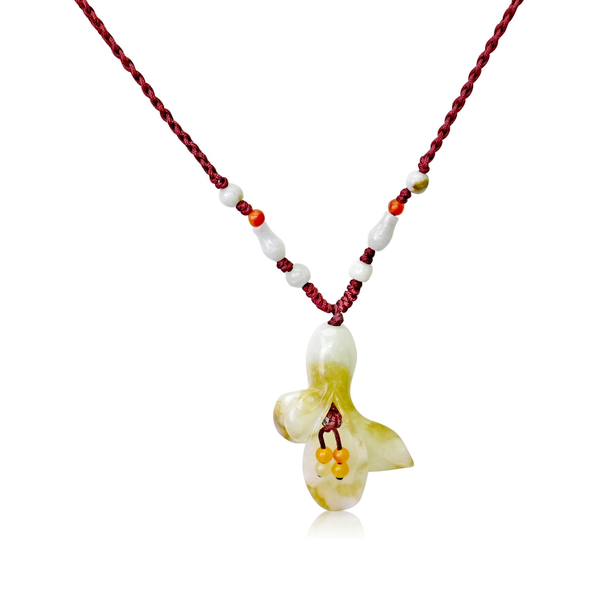 Add Feminine Charm with "I am Yours" Calla Lily Necklace made with Brown Cord