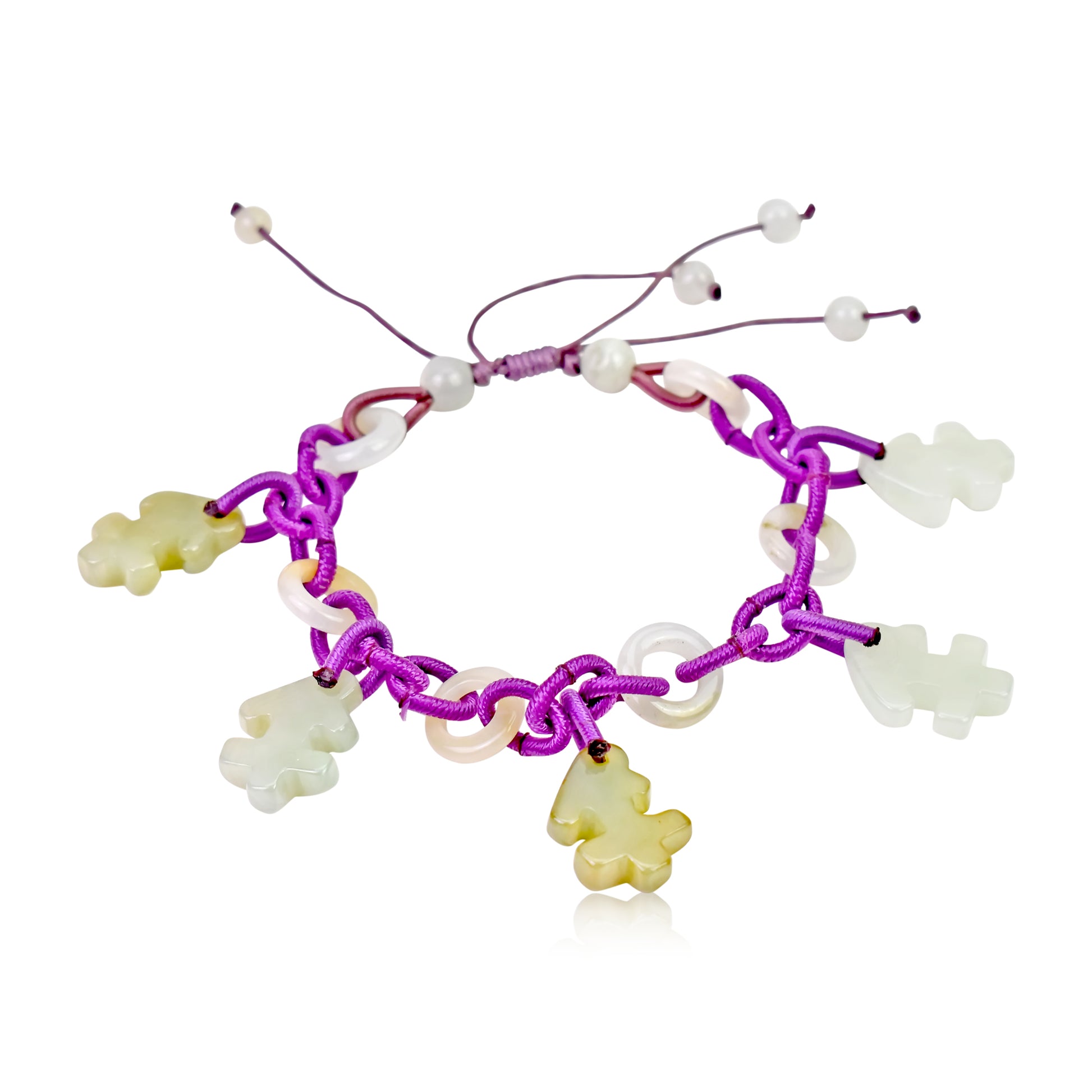 Celebrate your Zodiac Sign with Sagittarius Astrology Jade Bracelet made with Purple Cord