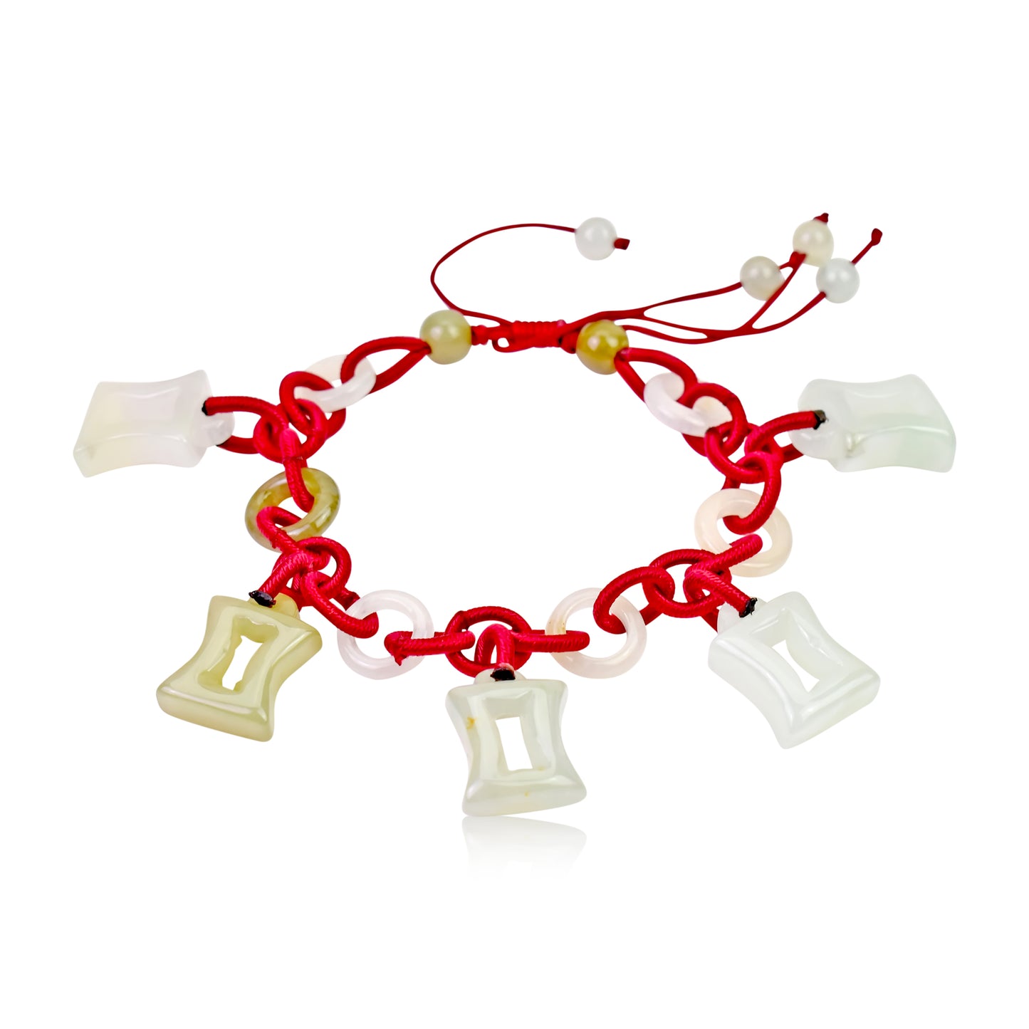 Wear the Power of Gemini Astrology Jade Bracelet Around Your Wrist made with Maroon Cord