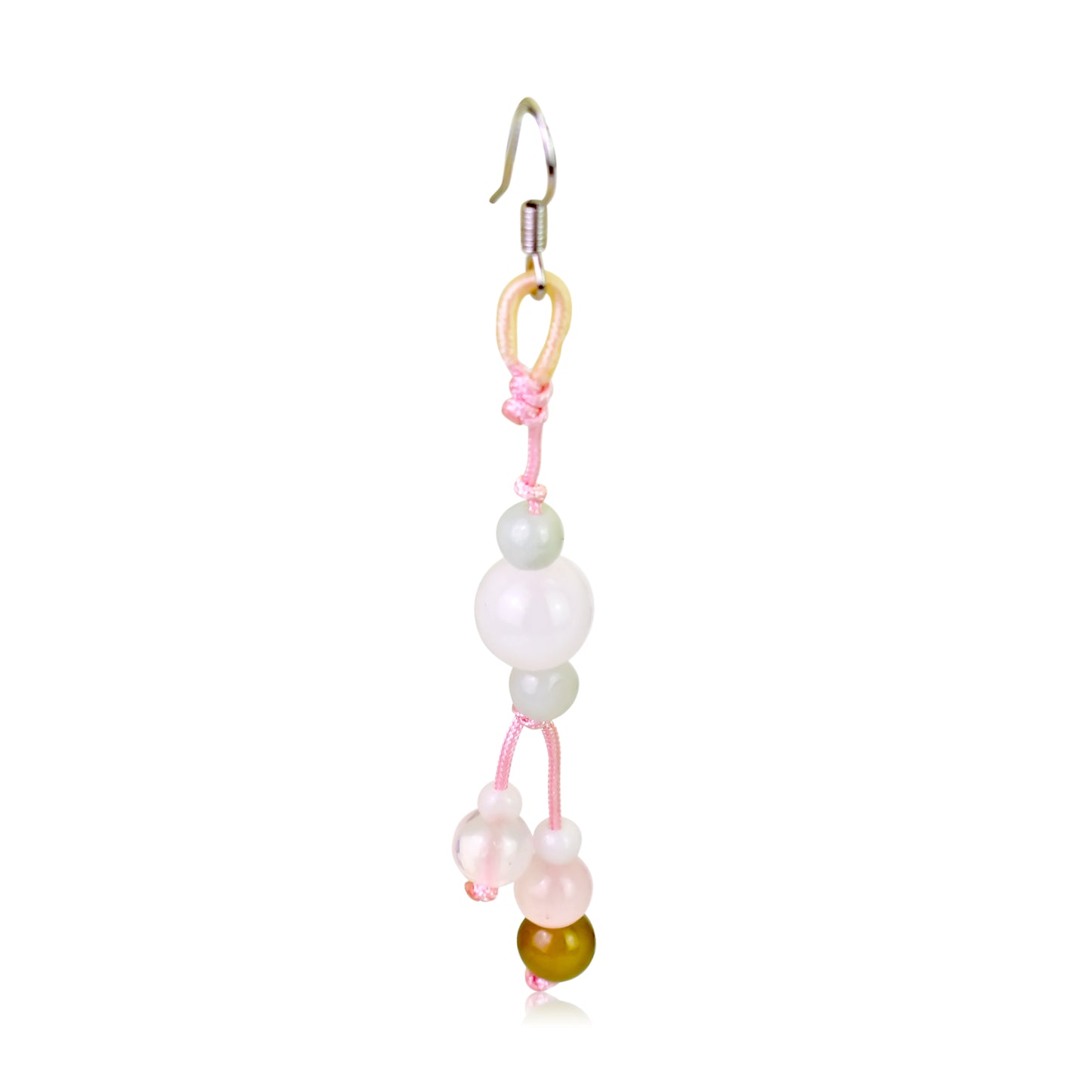 Add a Splash of Color with Irresistible Rose Quartz Beads Earrings made with Pink Cord