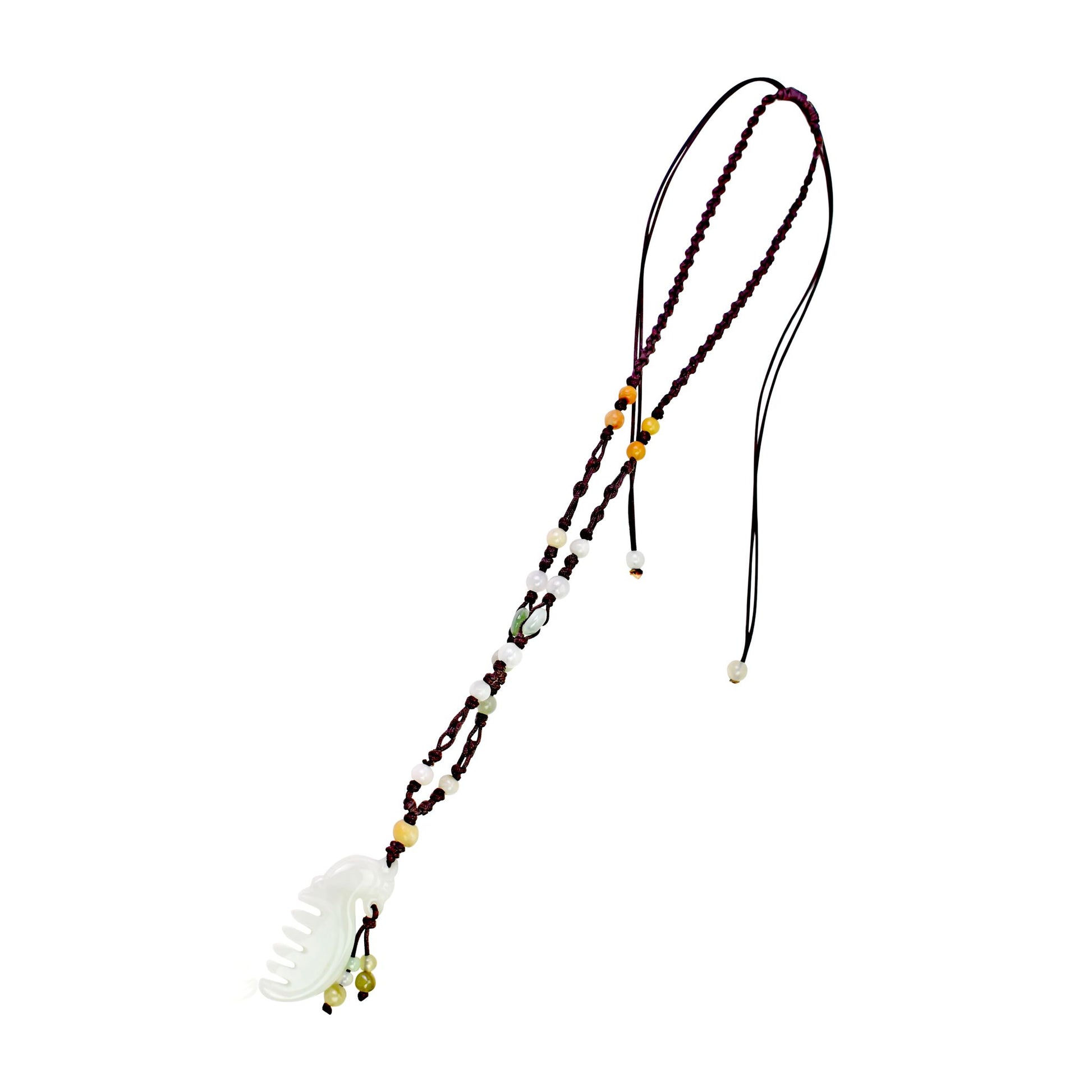 Stylish Comb Handmade Jade Necklace Pendant