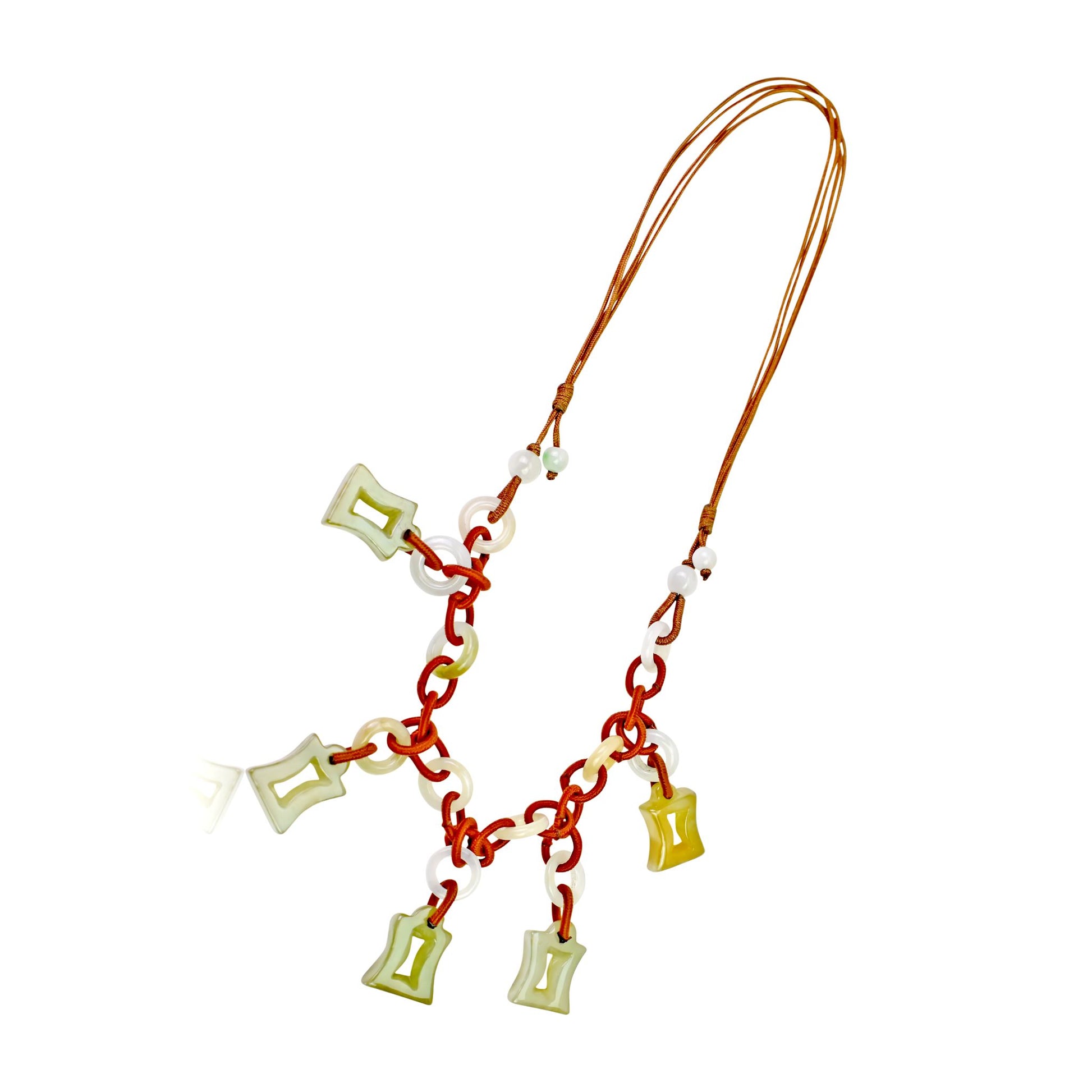 Shine Bright with a Uniquely Crafted Gemini Astrology Jade Necklace made with Brown Cord