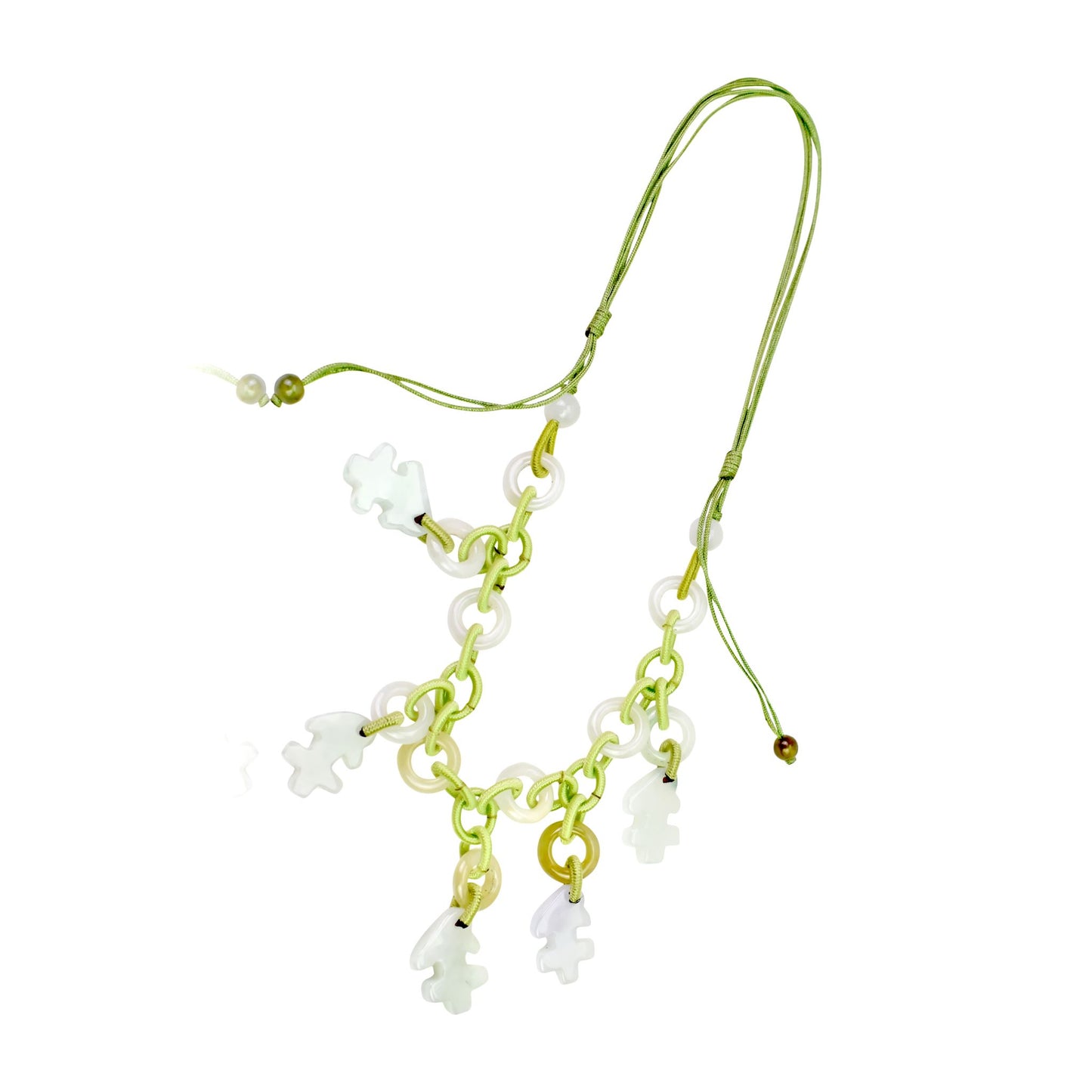 Stand Out with a Brave and Cheerful Jade Sagittarius Pendant made with Lime Cord