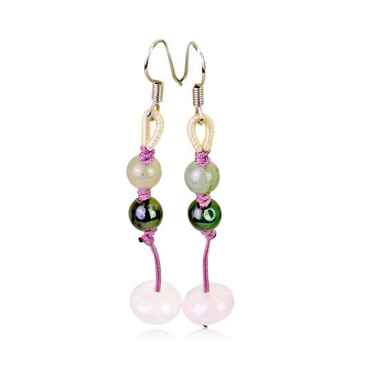 Get the Perfect Pair of Subtle Elegance with Spherical Beads Earrings made with Lavender Cord