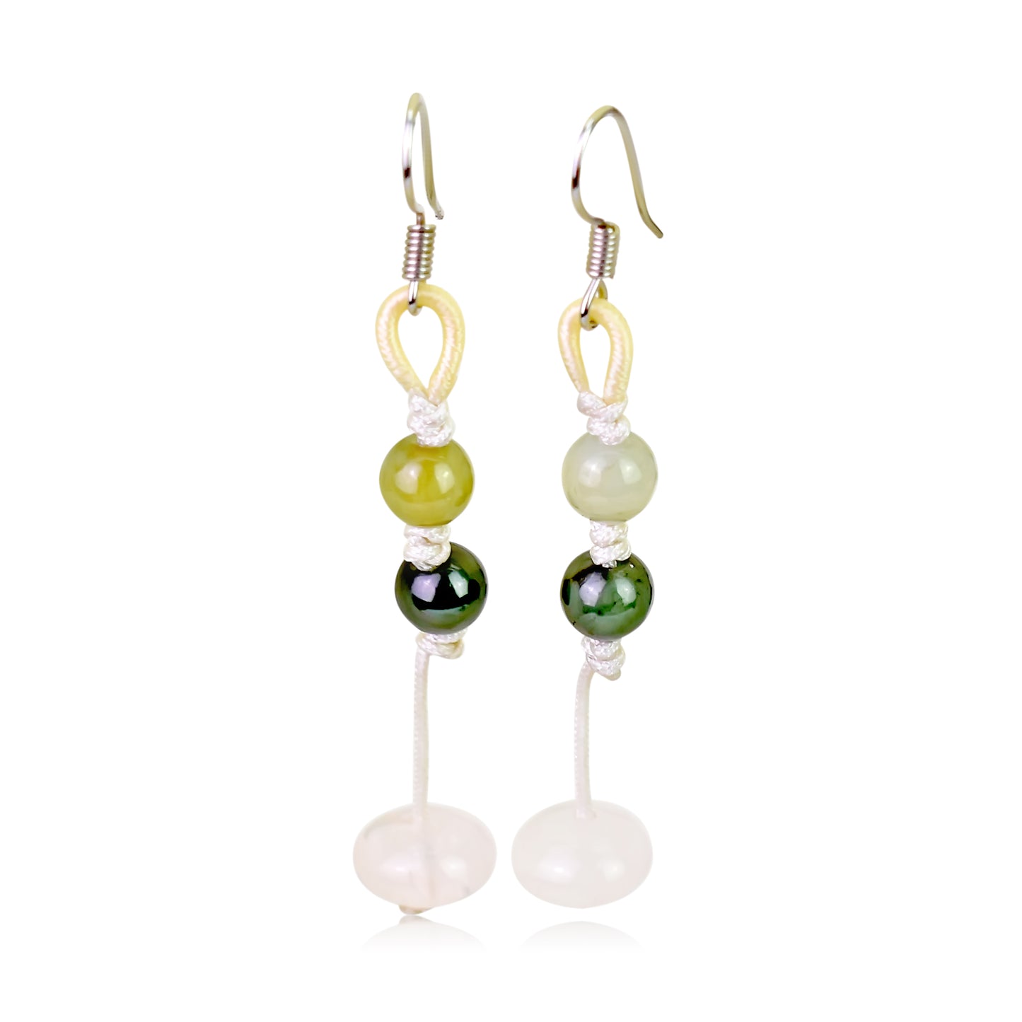 Get the Perfect Pair of Subtle Elegance with Spherical Beads Earrings made with White Cord