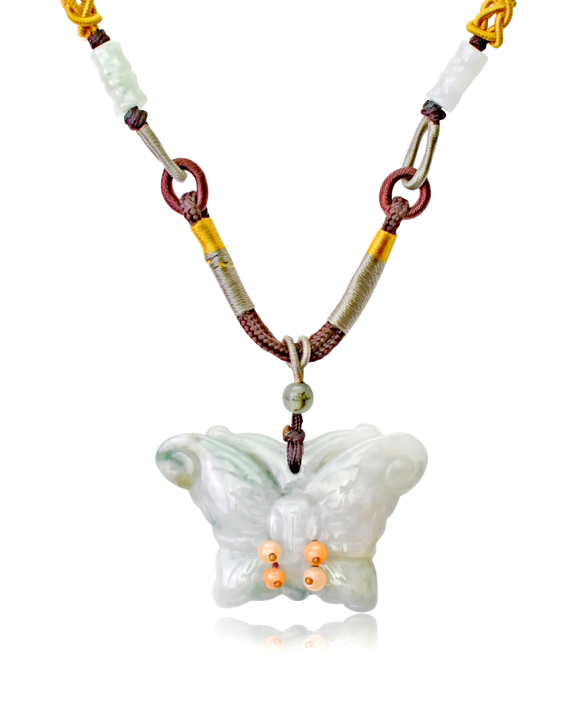 Add a Touch of Elegance to Your Look with the Handcrafted Jade Pendant made with Brown Cord