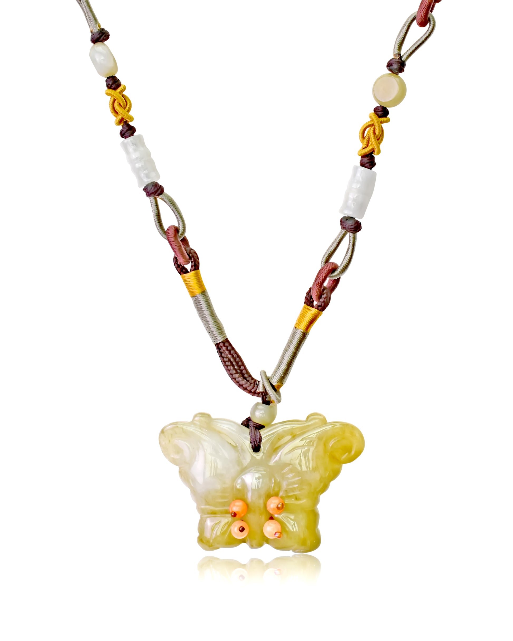 Add a Touch of Elegance to Your Look with the Handcrafted Jade Pendant made with Brown Cord