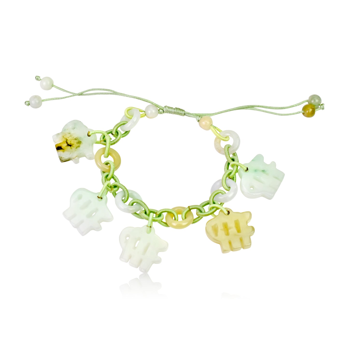 A Perfect Gift for the Methodical Virgo with this Jade Bracelet made with Sea Green Cord