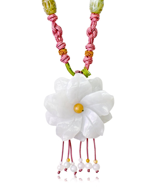 Add Passion to Your Look with Stargazer Lily Necklace made with Lavender Cord