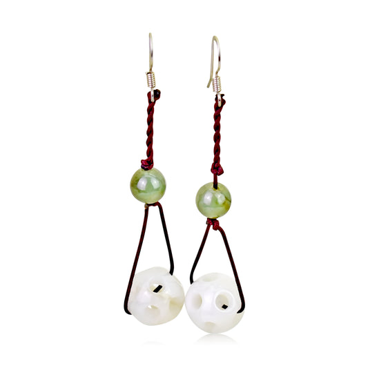 Accessorize in Style with Elegant Classy Spherical Jade Beads Earrings