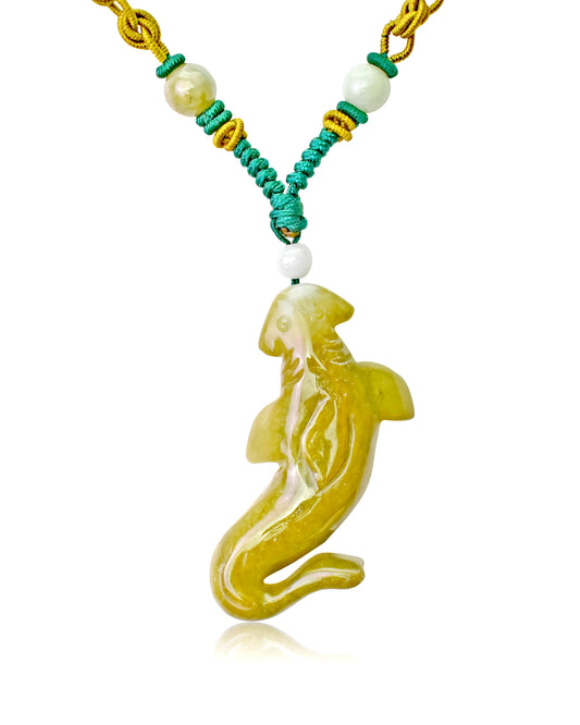 Add a Little Edge to Your Look with Hammerhead Shark Handmade Jade Necklace