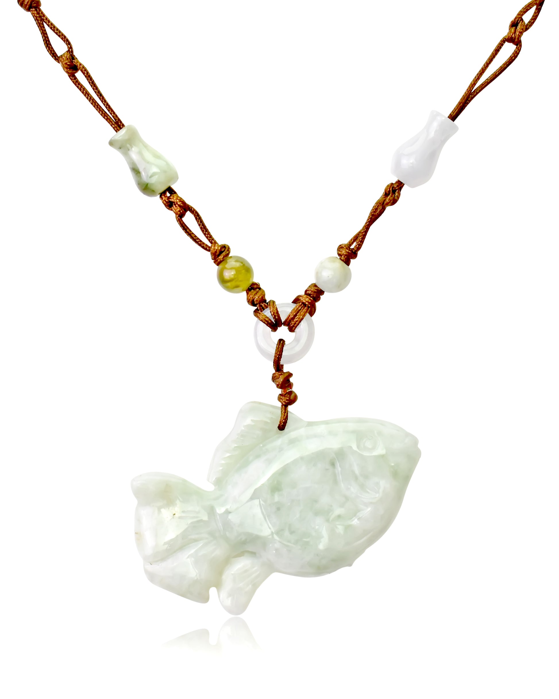 Shine Brightly with Beautiful Topical Fish Jade Necklace