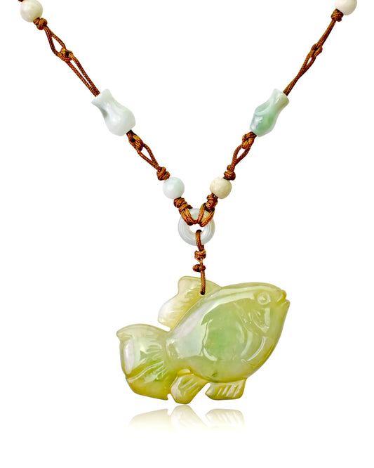 Shine Brightly with Beautiful Topical Fish Jade Necklace