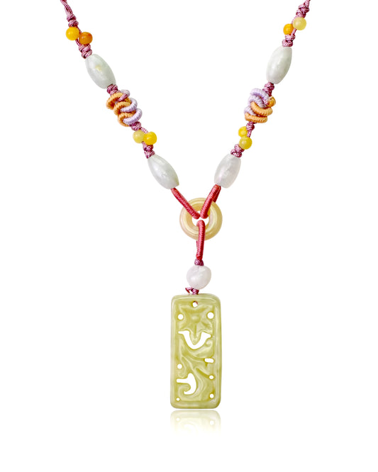 Renew Your Beauty with Cherry Blossom Jade Necklace made with Lavender Cord