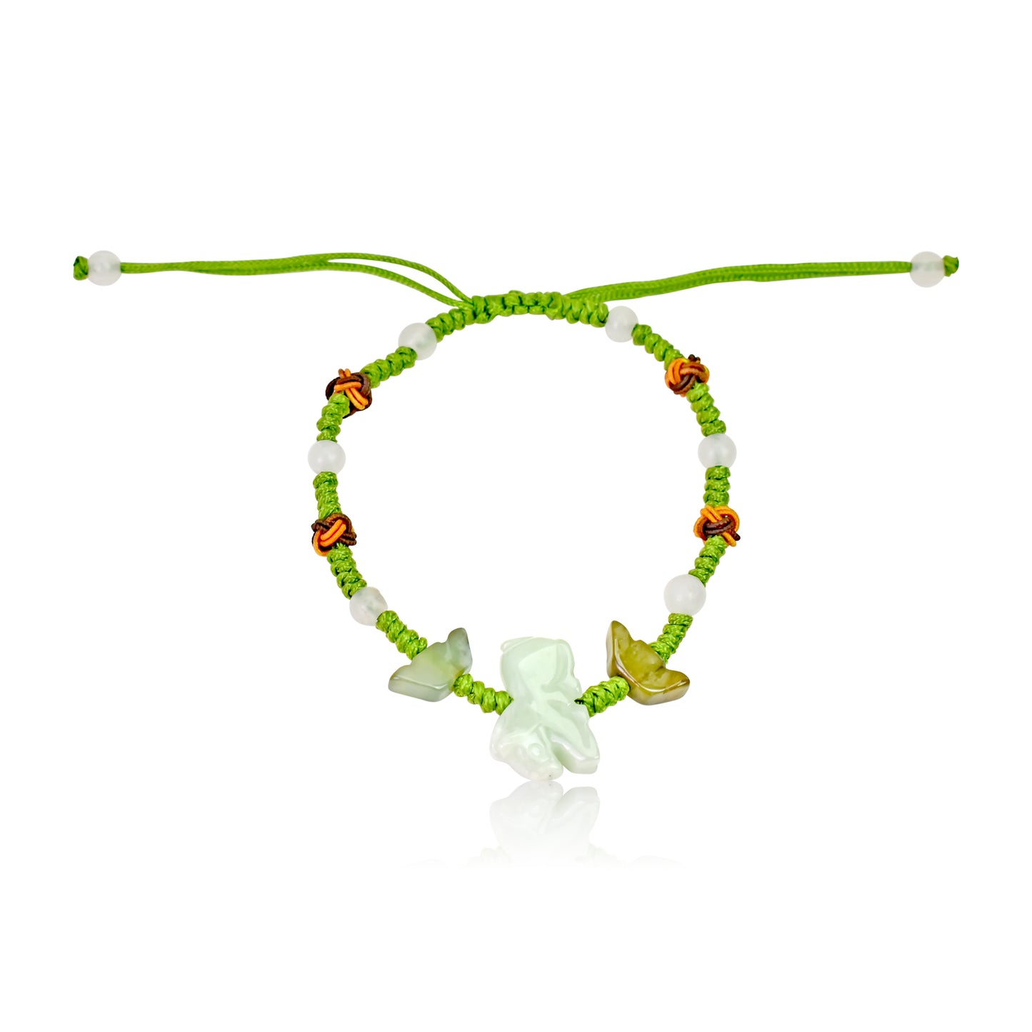 A Unique Gift: Horse Chinese Zodiac Handmade Jade Bracelet made with Lime Cord
