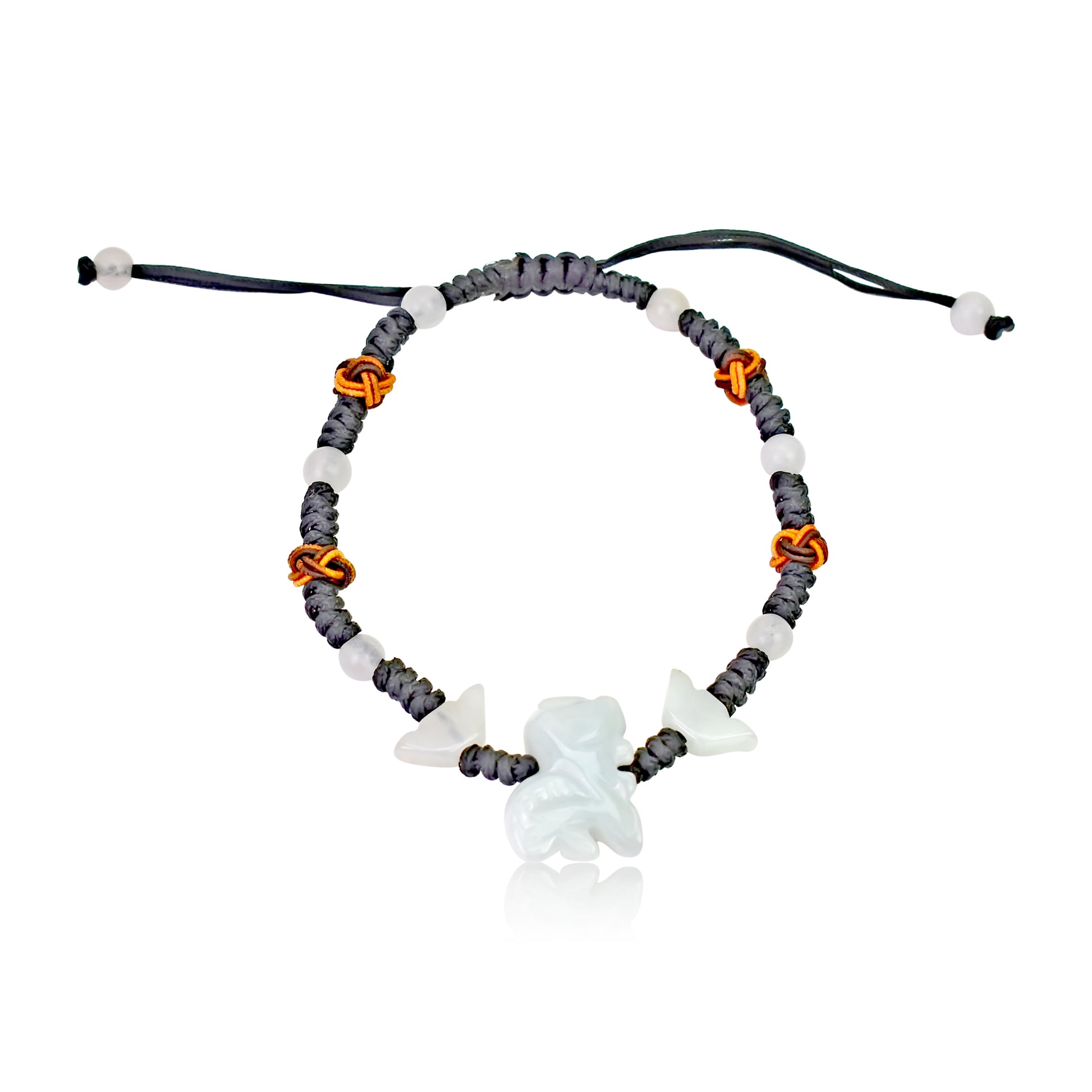 Show Your Sheep Personality with a Handmade Jade Bracelet made with Black Cord