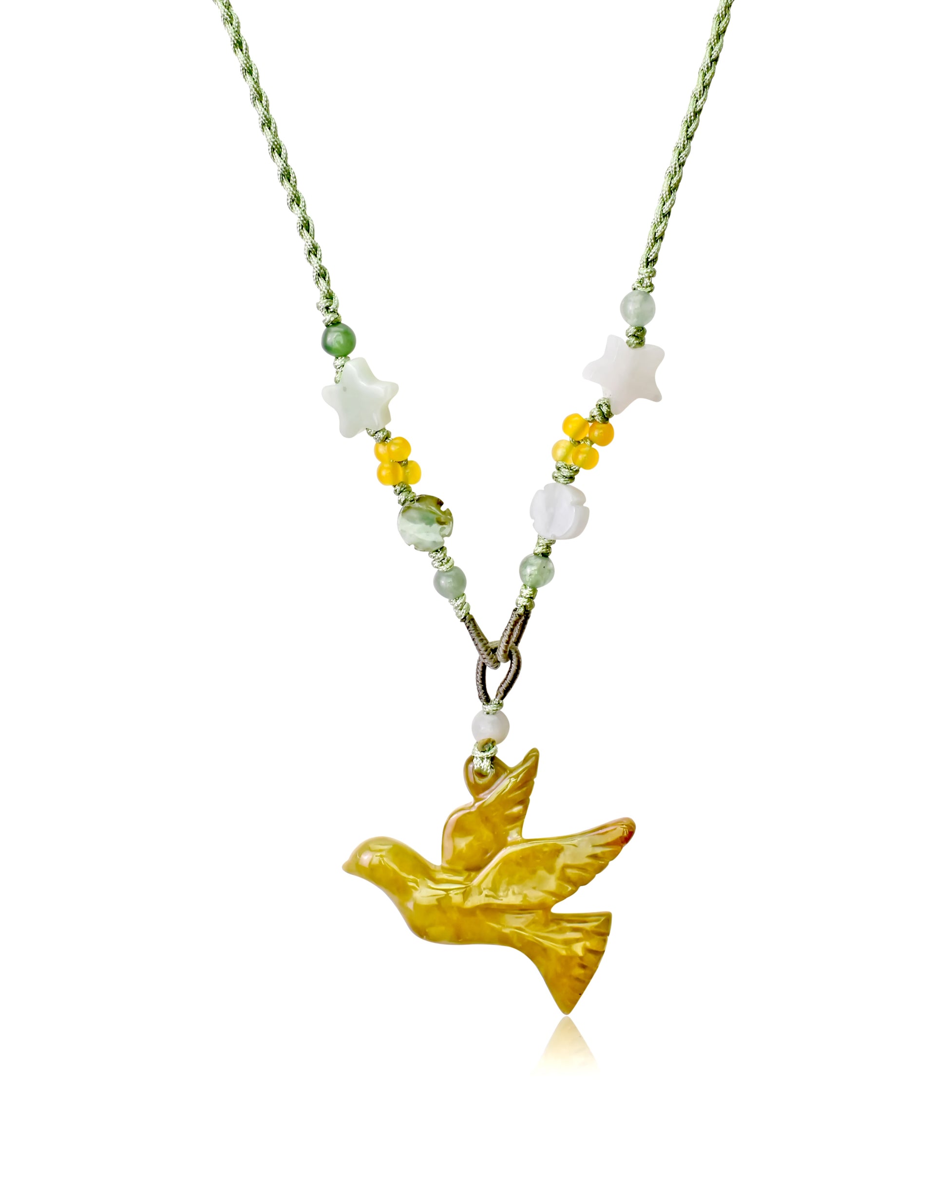 Feel the Power of a New Beginning with Elegant Bird Jade Necklace