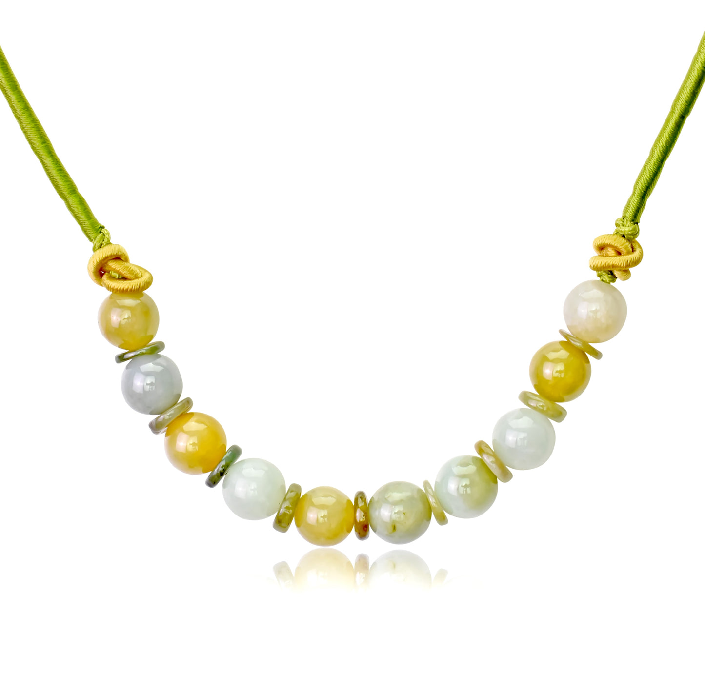 Get Closer to Nature with the PI Symbol and Jade Beads Necklace made with Lime Cord