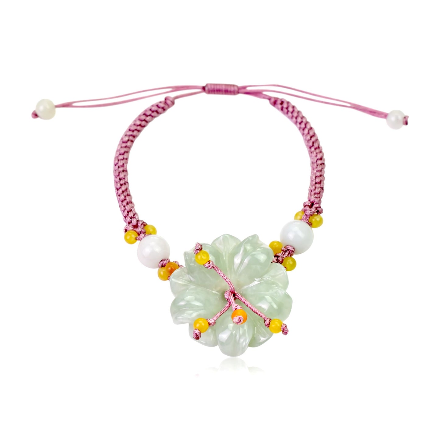 Add Sparkle to Your Outfits with the Anemone Flower Bracelet made with Lavender Cord