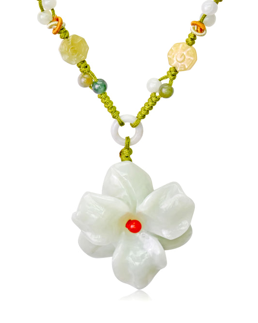 Chastity and Sophistication with the Watsonia Necklace made with Lime Cord