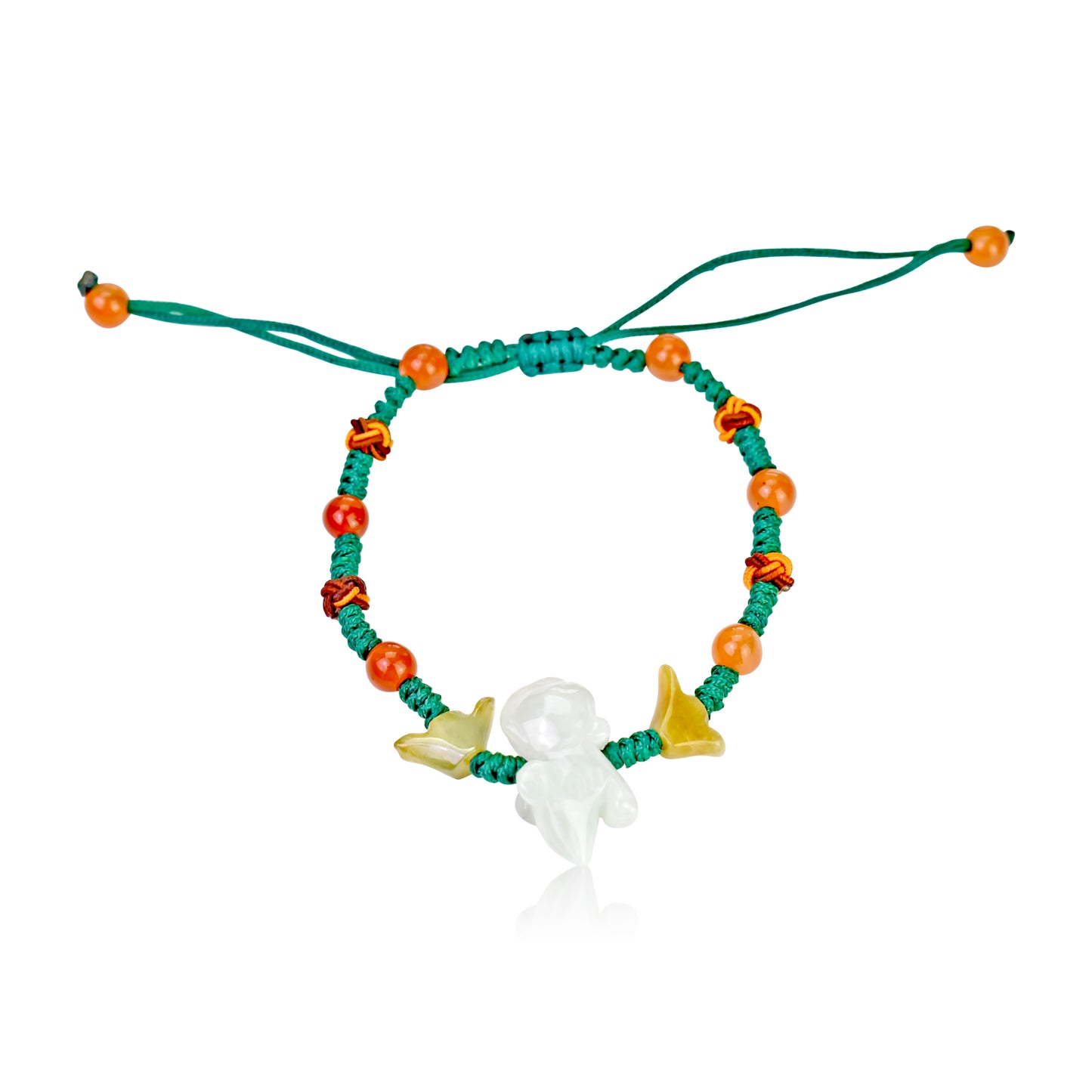 Become Ambitious with a Rat Symbolized Jade Bracelet made with Green Cord