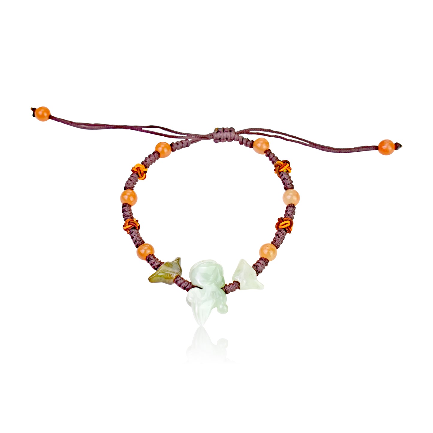 Become Ambitious with a Rat Symbolized Jade Bracelet made with Brown Cord