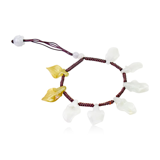 Accessorize in Beauty with the Adjustable Calla Lily Jade Bracelet
