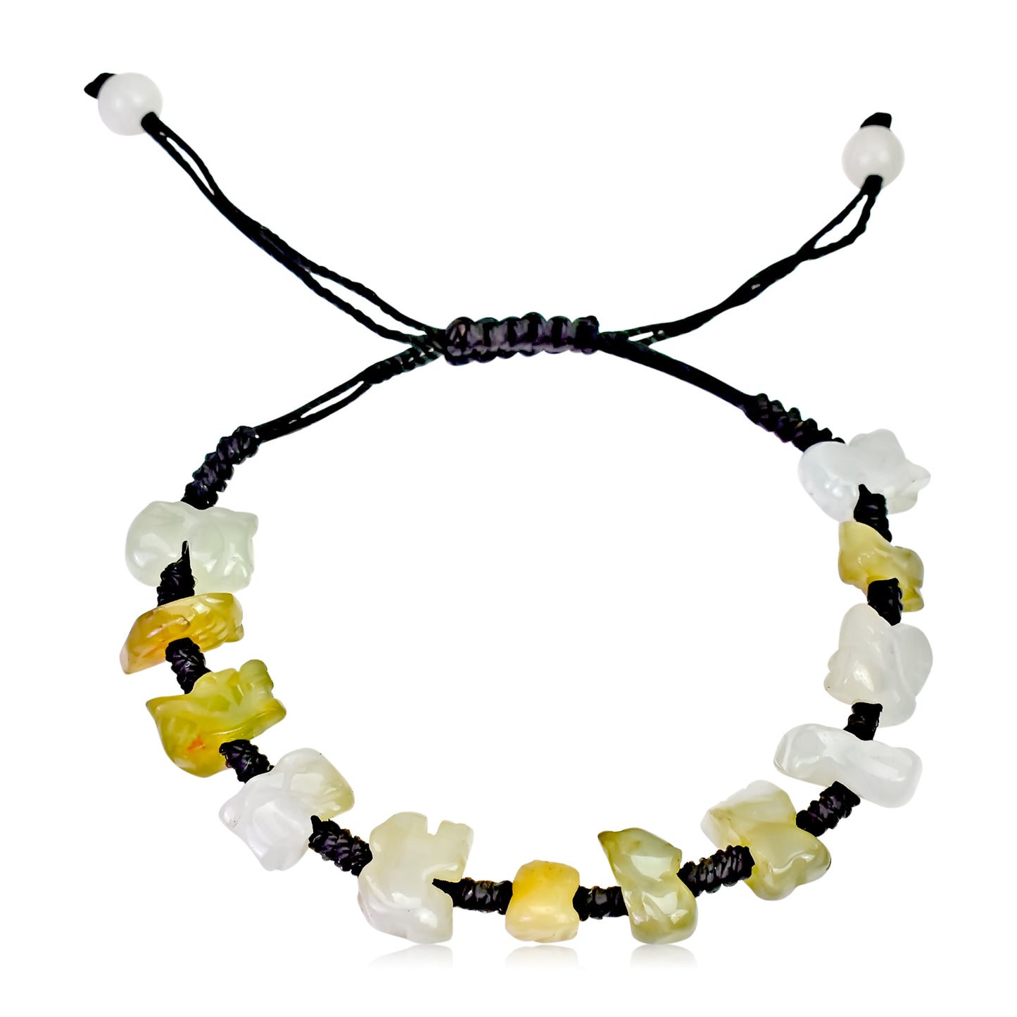 Draw in your Luck with this Twelve Zodiac Handmade Jade Bracelet made with Black Cord