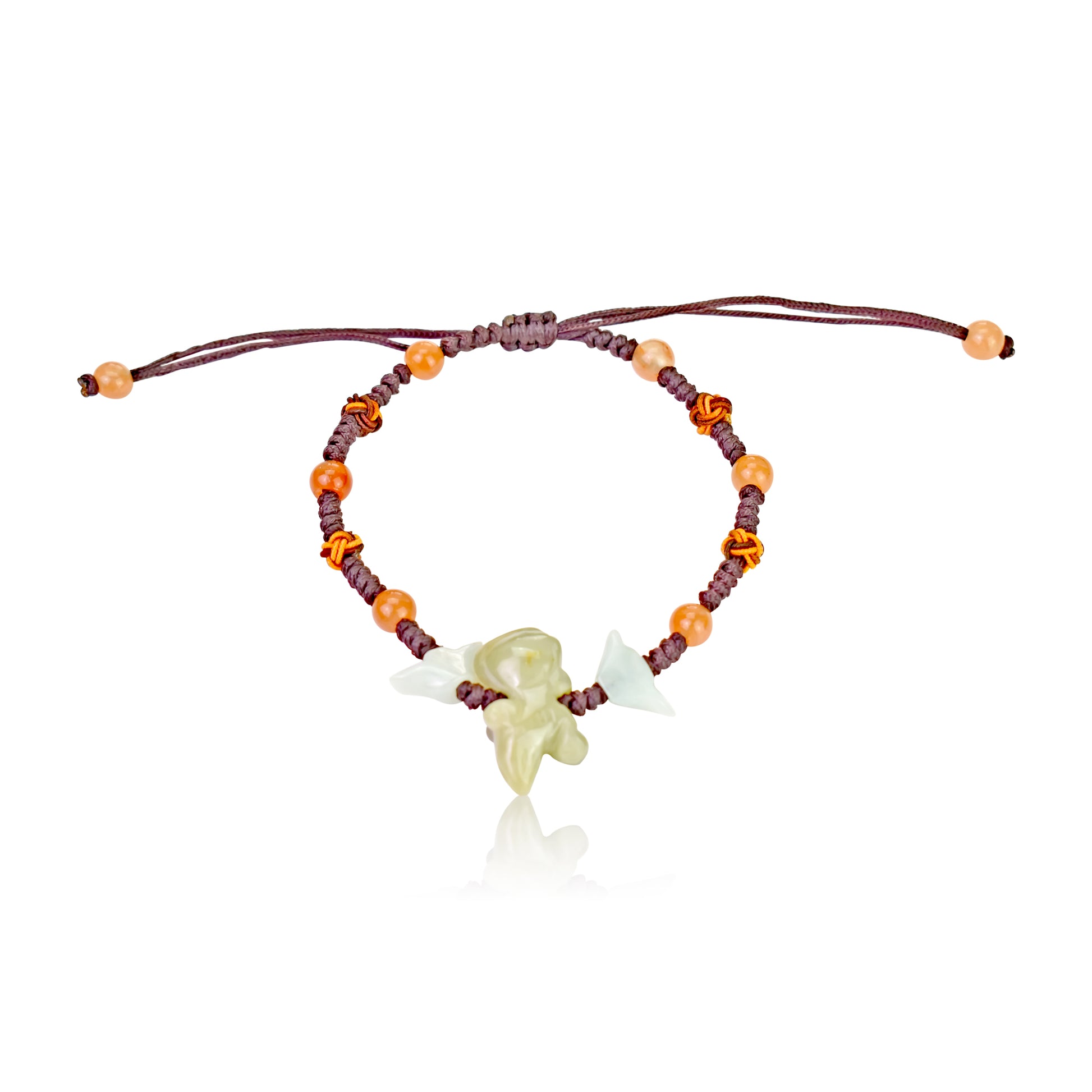 Become Ambitious with a Rat Symbolized Jade Bracelet made with Brown Cord